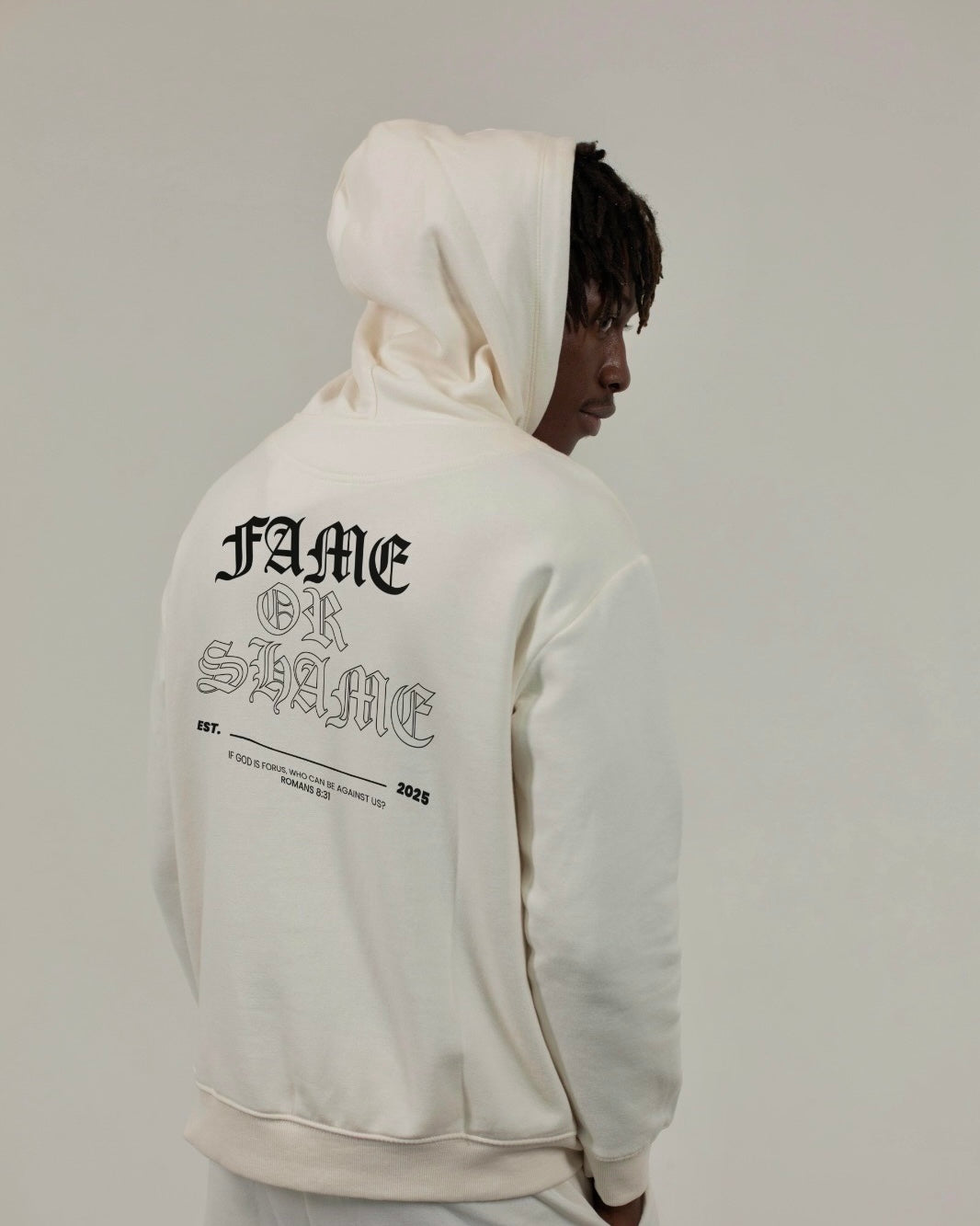 SUDADERA ROMANS 8:31 BLANCO